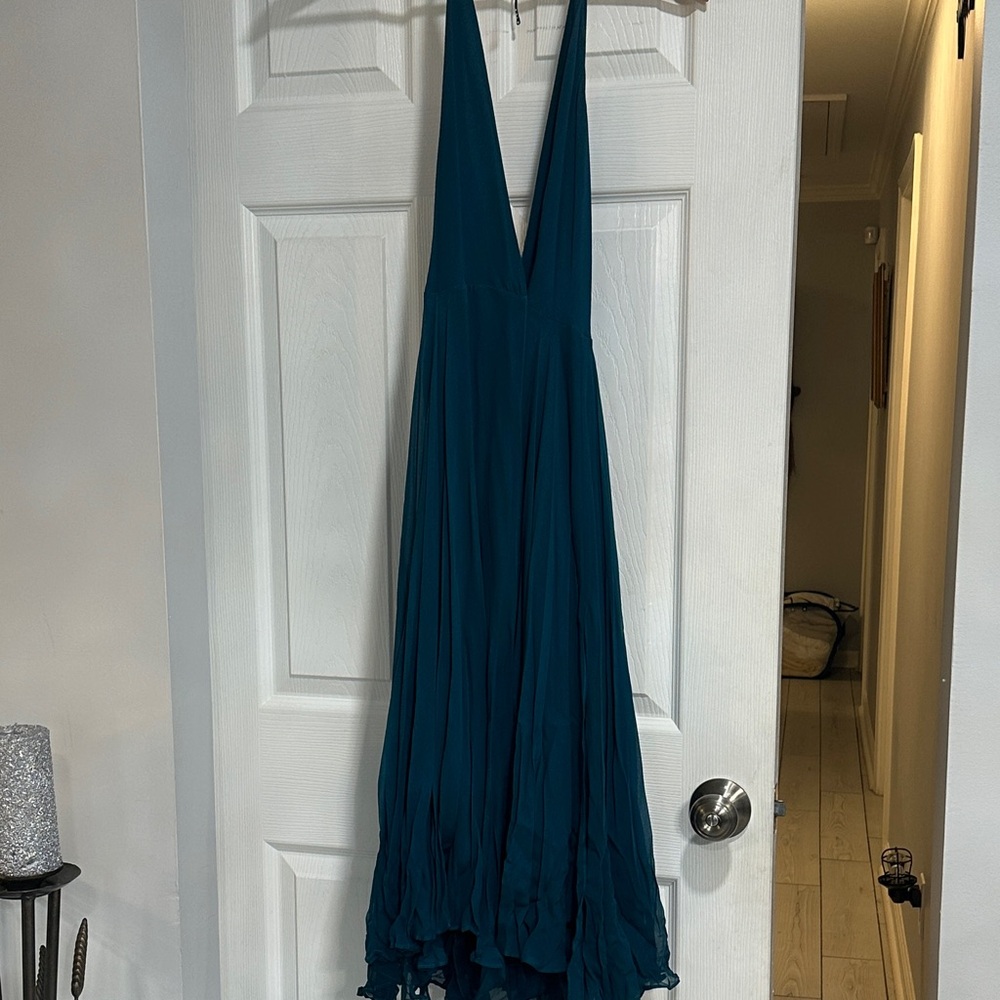 Adrienne Vittadini Deep Teal Backless Dress